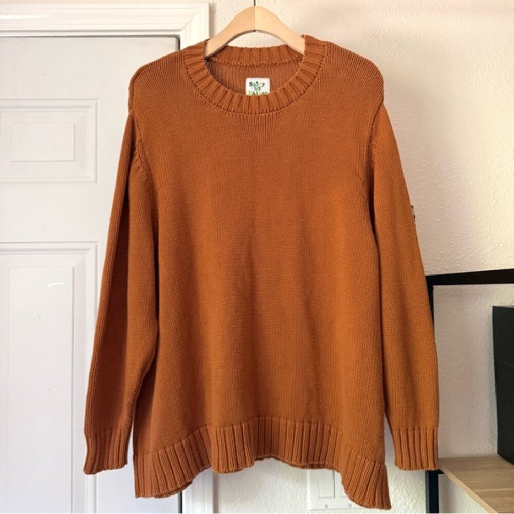 SHINY BY NATURE rust range oversized long sleeve pullover sweater